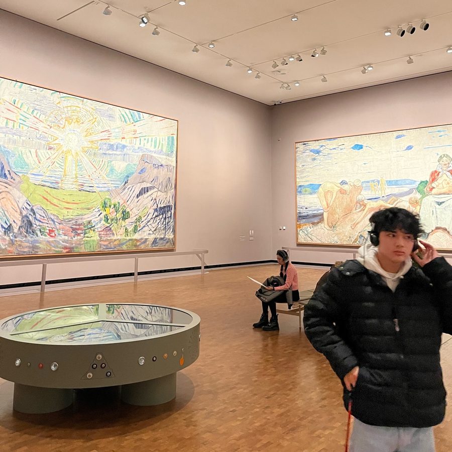 Ryan Li in a gallery at the Munch Museum in Oslo